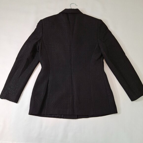 Womans Wool Blend Black Business Career Suit Tailored Blazer Jacket Sz 8 Office - Picture 5 of 16